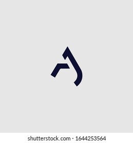 Letra Ja Aj A Monograma Diseño Icono Mínimo
