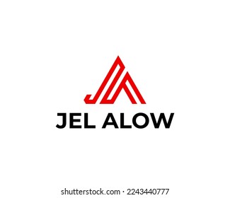 Logotipo de monograma simple de la carta JA AJ