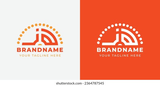Letter JA and AJ Sunrise  Logo Set, suitable for any business with JA or AJ initials.