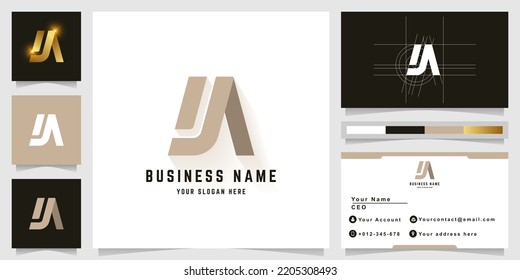 Letter JA or IA monogram logo with business card design