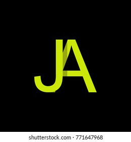 Letter JA logo design template.