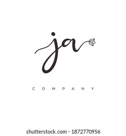 letter JA logo design vector