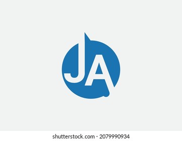 Letter JA logo icon design template elements. Vector color sign.