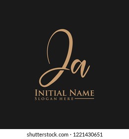 Letter Ja Logo. Initial Letter Design Vector Luxury Colors [Converted]