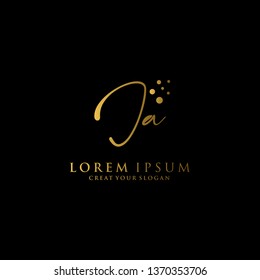 Letter Ja Logo. Initial Letter Design Vector Luxury Colors