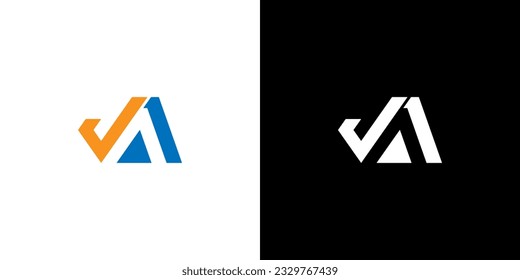 Logotipo de espacio negativo de la letra JA, Monograma JA, Logotipo inicial de JA, logotipo de JA, icono, vector