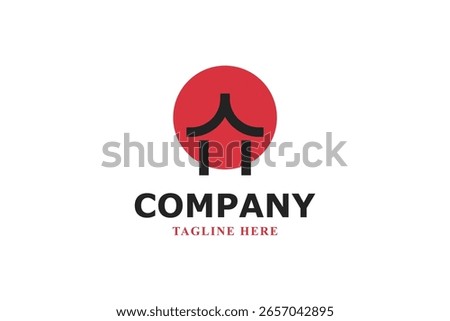 letter a and japanese gate logo