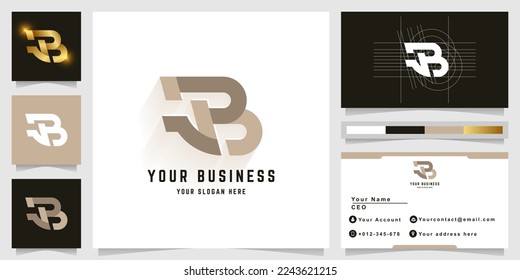 Letter JB or aB monogram logo with business card design