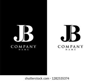 letter jb, bj initial company name logo template vector