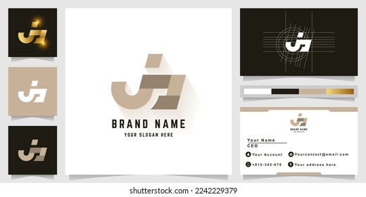 Logo de monograma de letra jb o js con diseño de tarjeta de visita