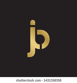 Letter jb linked lowercase logo design template elements. Gold letter Isolated on black  background. Suitable for business, consulting group company.