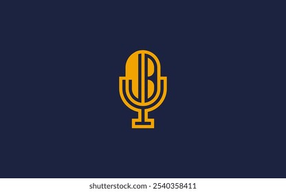 Carta jb com microfone ícone de logotipo design vetor design modelo inspiração