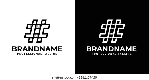 Letter JC Hashtag Logo, geeignet für jedes Geschäft mit JC oder CJ Initialen.