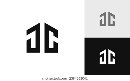 Letter JC initial with house shape logo design