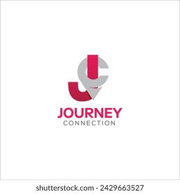 letter jc journey connection location vector logo template