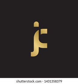 Letter jc linked lowercase logo design template elements. Gold letter Isolated on black  background. Suitable for business, consulting group company.