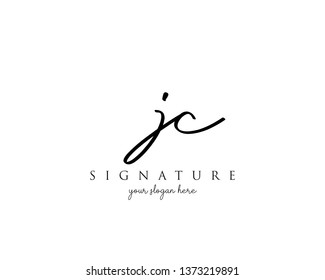 Plantilla de logotipo de firma JC de letra - Vector