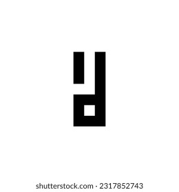 Letter Jd dJ J d square, rectangle geometric symbol simple logo vector