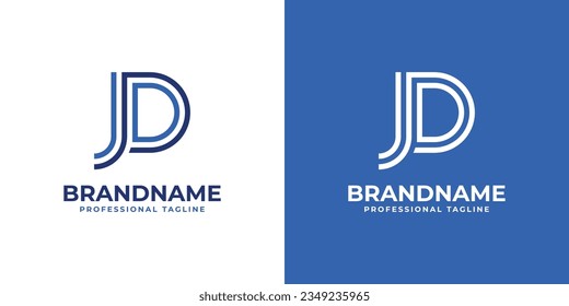 Letter JD Line Monogram Logo, suitable for business with JD or DJ initials.