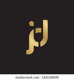 Letter jd linked lowercase logo design template elements. Gold letter Isolated on black  background. Suitable for business, consulting group company.