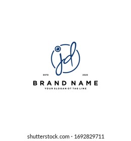 letter JD logo design vector template
