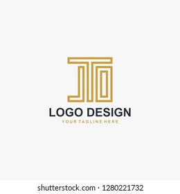 Letter JD monogram logo design vector
