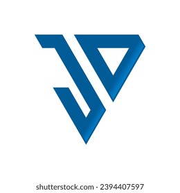Diseño del logotipo del triángulo de la letra JD