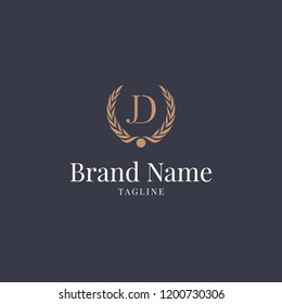 Letter JD wheat Logo Luxury Old Navy Gold