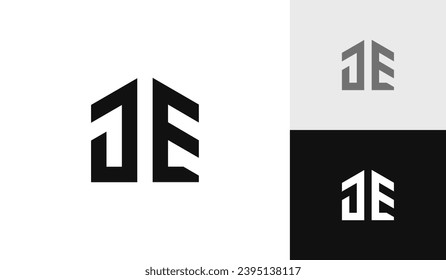 Letter JE initial with house shape logo design