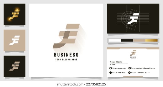 Letter JE or JFE monogram logo with business card design