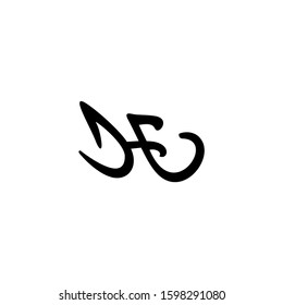 letter je linked curves design symbol logo vector