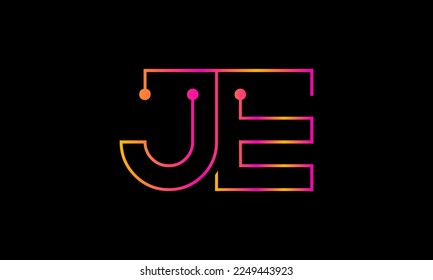 Letter JE logo design. JE logo monogram design vector