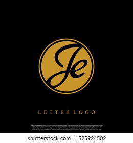 Letter JE logo initial emblem letter luxury vector.