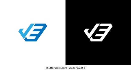 Letter JE negative space logo, JE Monogram, Initial JE Logo, JE Logo, Icon, Vector