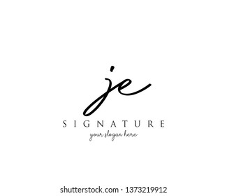 Letter JE Signature Logo Template - Vector