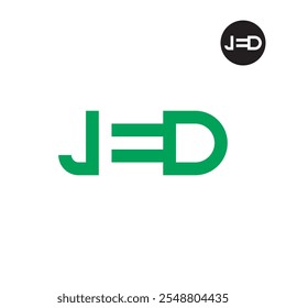 Espaço negativo do logotipo da letra JED