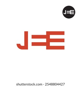 Espaço negativo do logotipo da letra JEE