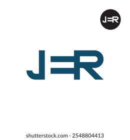 Espacio negativo del logotipo de la letra JER