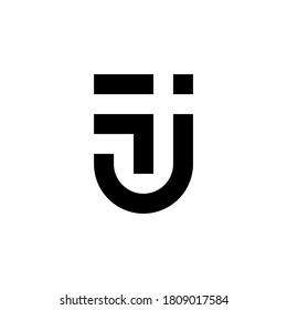Letter JF or FJ logo template vector