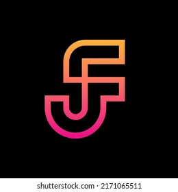 Letter JF FJ monogram logo design