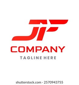 Letter JF Flight Airplane Logo Design