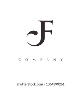 vector de diseño del logotipo JF de letra