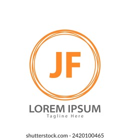 letra logotipo de JF. Ilustración vectorial del logotipo de JF para empresas creativas, empresas, industria