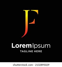 logotipo JF de letra con concepto de monograma