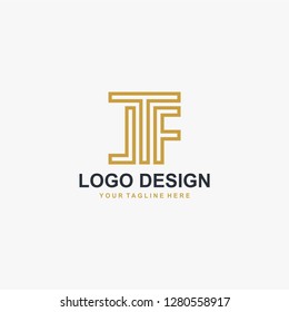 Letter JF monogram logo design vector