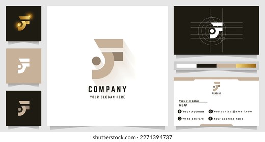 Letra jF o logotipo en monograma sF con diseño de tarjeta de visita
