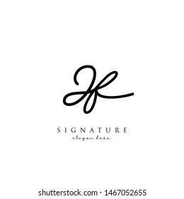 Letter JF Signature Logo Template - Vector
