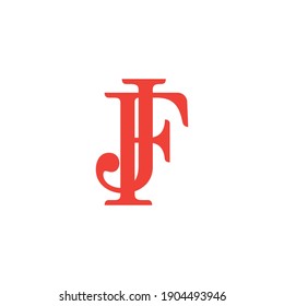 Buchstabe jf, einfaches geometrisches Flachlogo, Vektorgrafik