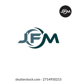 Letra JFM Logo Monograma Inicial Lettermark Acrônimo