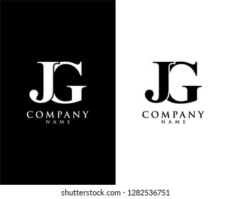 letter jg, gj initial company name letter logo template vector
